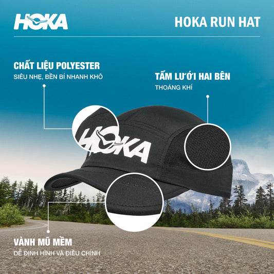 Mũ Lưỡi Trai HOKA Run - Đen - Supersports Vietnam