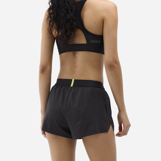 Quần Ngắn Thể Thao Nữ HOKA Race Day Split - Đen - Supersports Vietnam