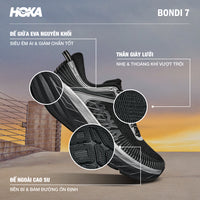 Giày Sneaker Nam HOKA Bondi 7 - Đen - Supersports Vietnam