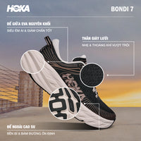 Giày Sneaker Nữ HOKA Bondi 7 - Đen - Supersports Vietnam