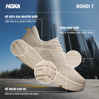 Giày Sneaker Nữ HOKA Bondi 7 - Be