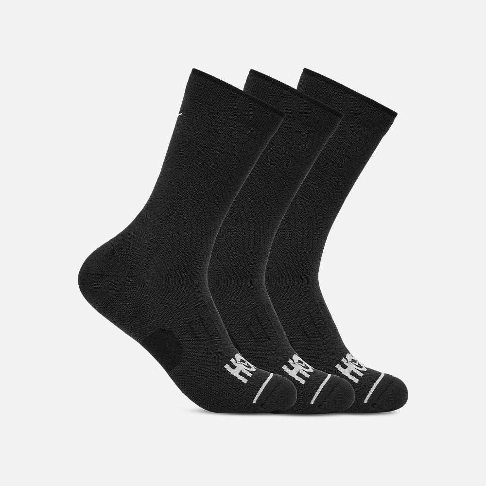 Vớ Thể Thao HOKA Crew Run 3-Pack - Đen - Supersports Vietnam