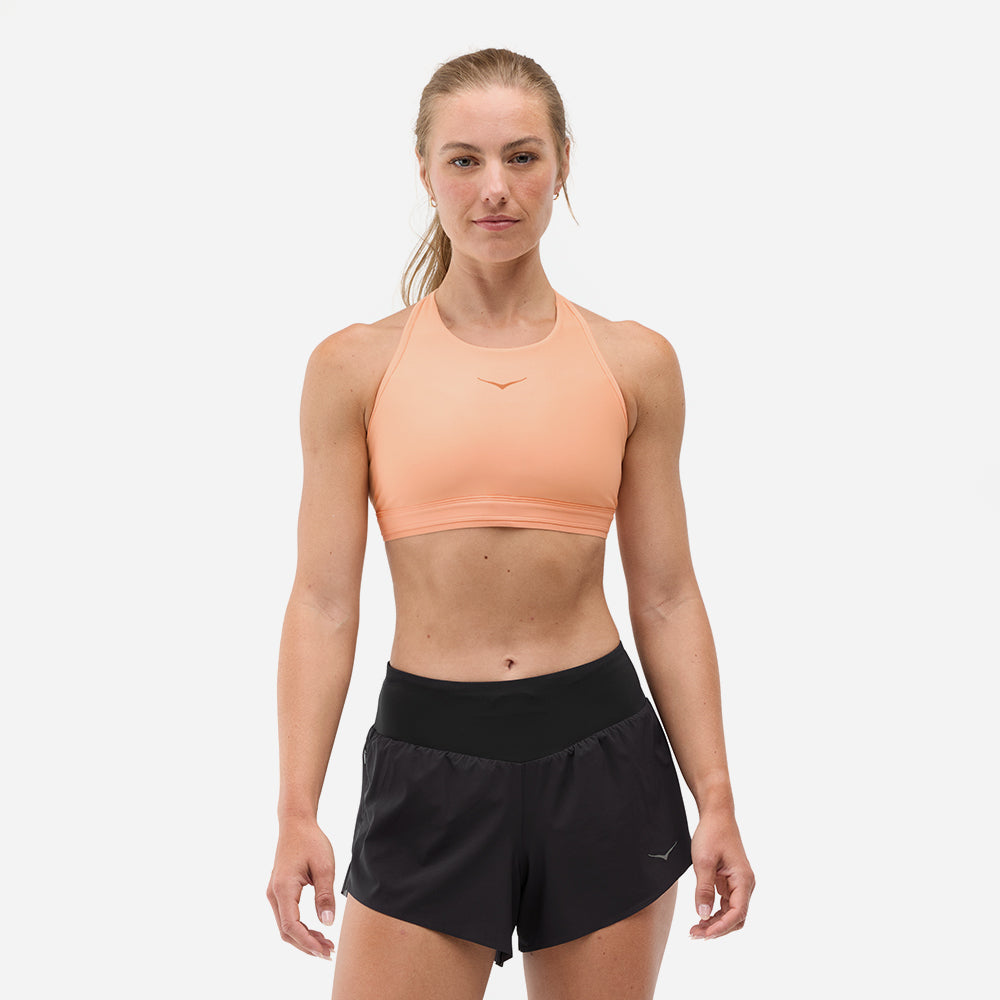 Women's HOKA Hupana Removablecup Sport Bra - Coral