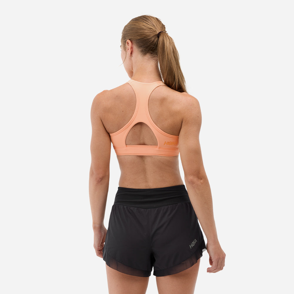 Women's HOKA Hupana Removablecup Sport Bra - Coral