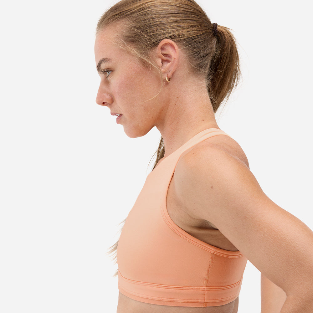 Women's HOKA Hupana Removablecup Sport Bra - Coral