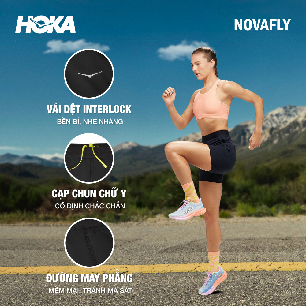 Quần Ngắn Thể Thao Nữ HOKA Novafly 6'' - Đen - Supersports Vietnam