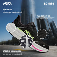 Giày Chạy Bộ Nam HOKA Bondi 9 - Đen - Supersports Vietnam