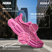 Giày Chạy Bộ Nữ HOKA Bondi 9 - Hồng - Supersports Vietnam