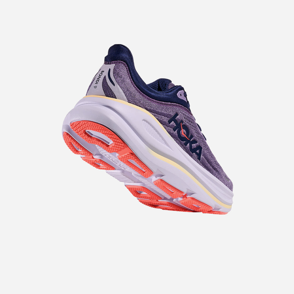 Giày Chạy Bộ Nữ HOKA Bondi 9 Wide - Tím - Supersports Vietnam