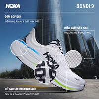 Giày Chạy Bộ Nữ HOKA Bondi 9 Wide - Trắng