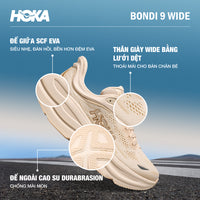 Giày Chạy Bộ Nữ HOKA Bondi 9 Wide - Be - Supersports Vietnam
