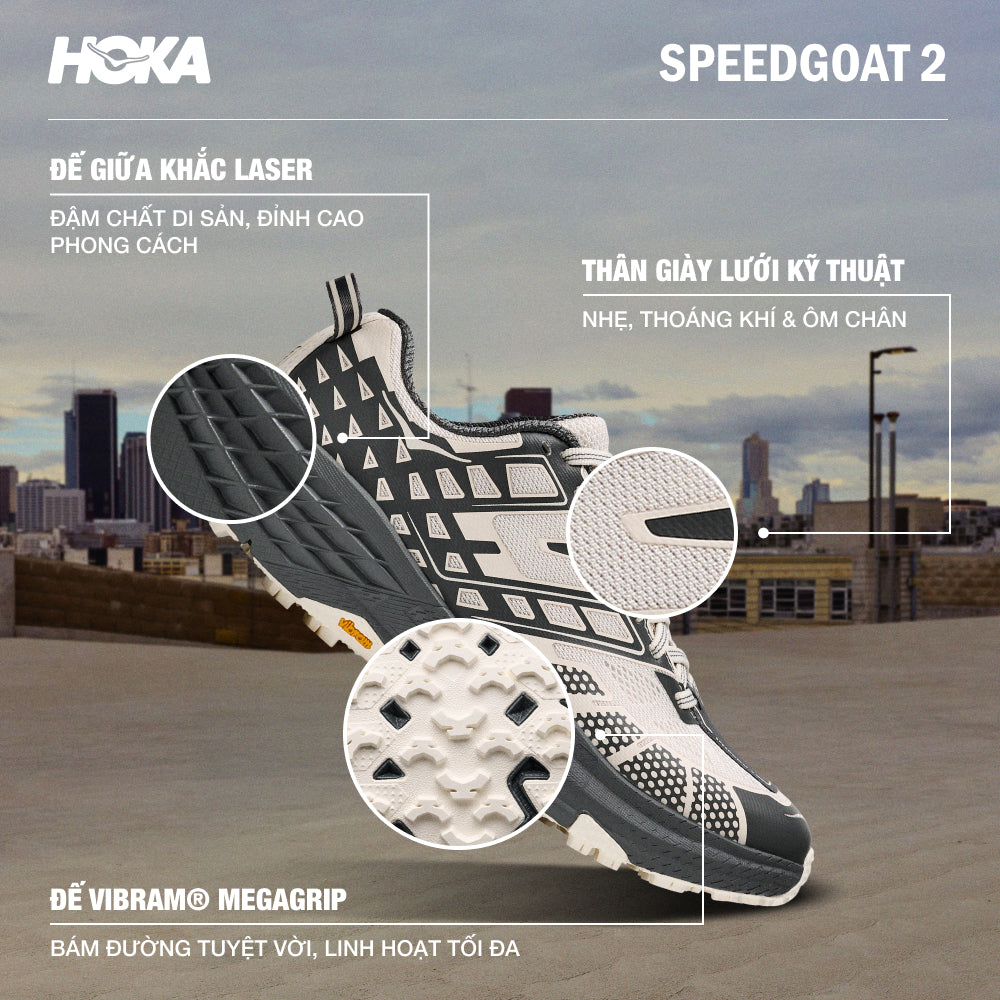 Giày Sneaker Unisex HOKA Speedgoat 2 - Đen - Supersports Vietnam