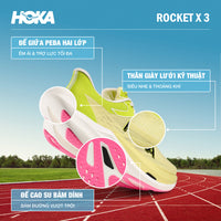 Giày Chạy Bộ Unisex HOKA Rocket X 3 - Vàng Chanh - Supersports Vietnam
