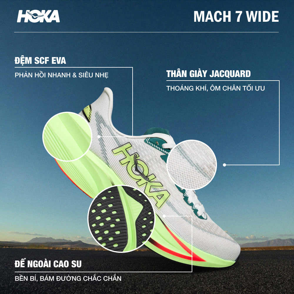 Giày Chạy Bộ Nữ HOKA Mach 7 Wide - Nhiều Màu - Supersports Vietnam