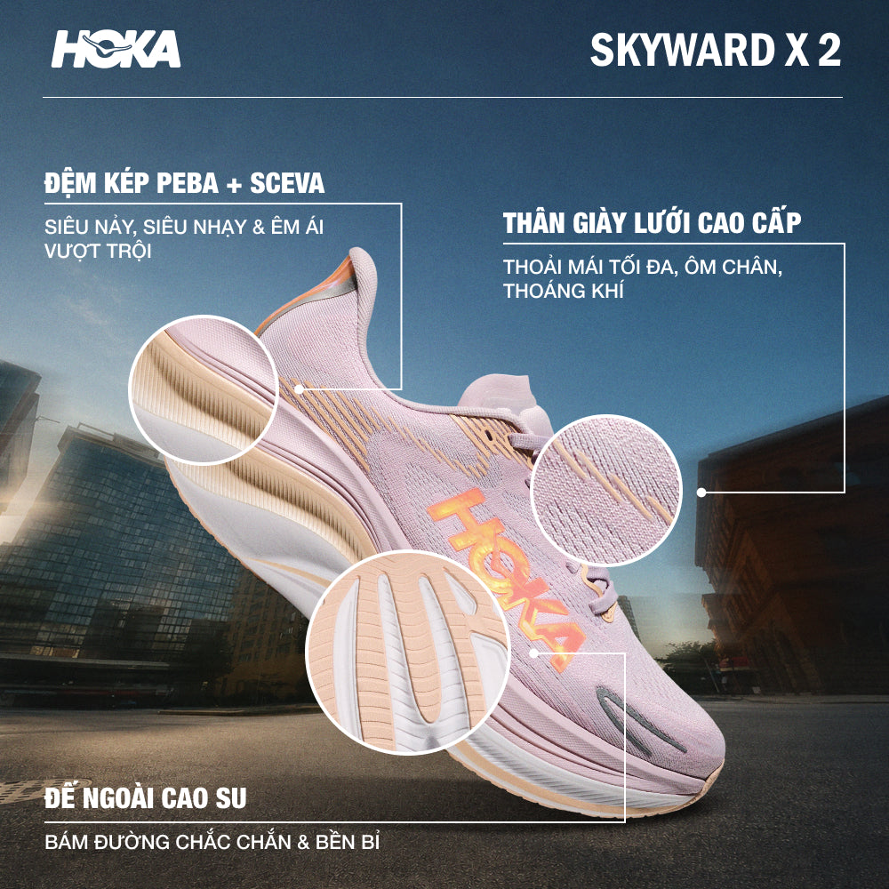 Giày Chạy Bộ Nữ HOKA Skyward X 2 - Hồng - Supersports Vietnam