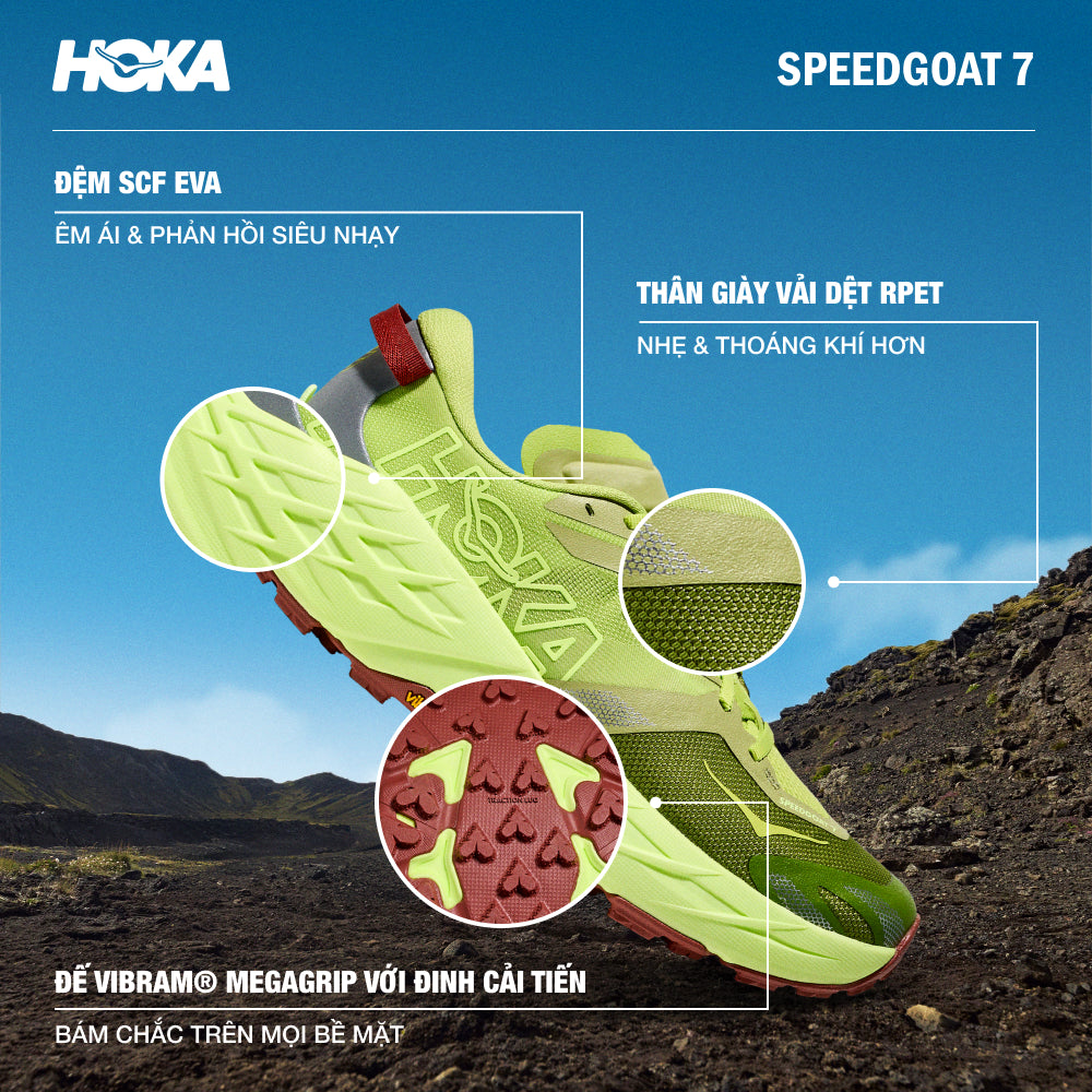 Giày Chạy Trail Nam HOKA Speedgoat 7 - Xanh Lá - Supersports Vietnam