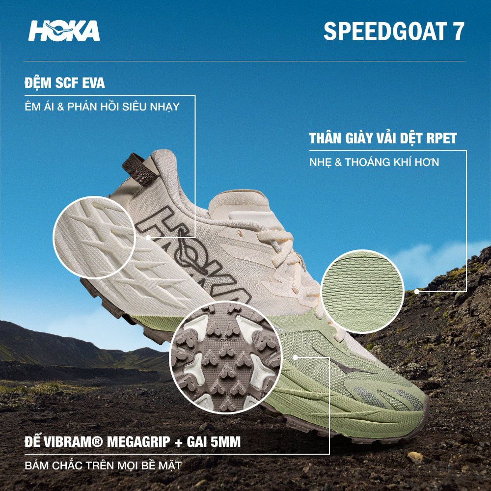 Giày Chạy Trail Nữ HOKA Speedgoat 7 - Be