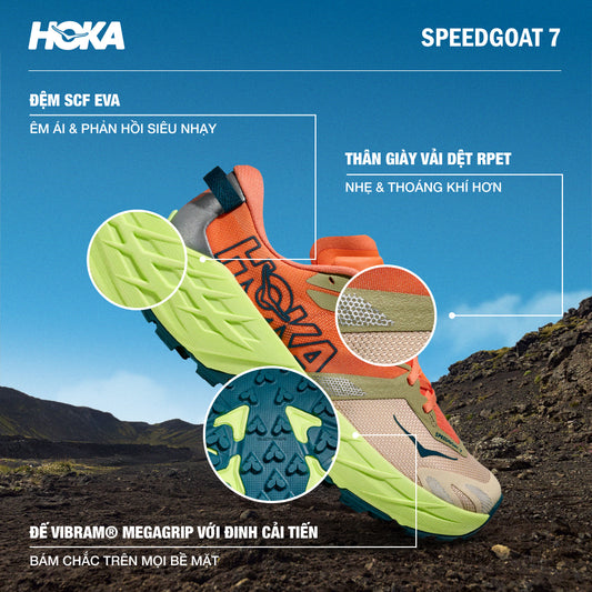 Giày Chạy Trail Nữ HOKA Speedgoat 7 - Cam - Supersports Vietnam