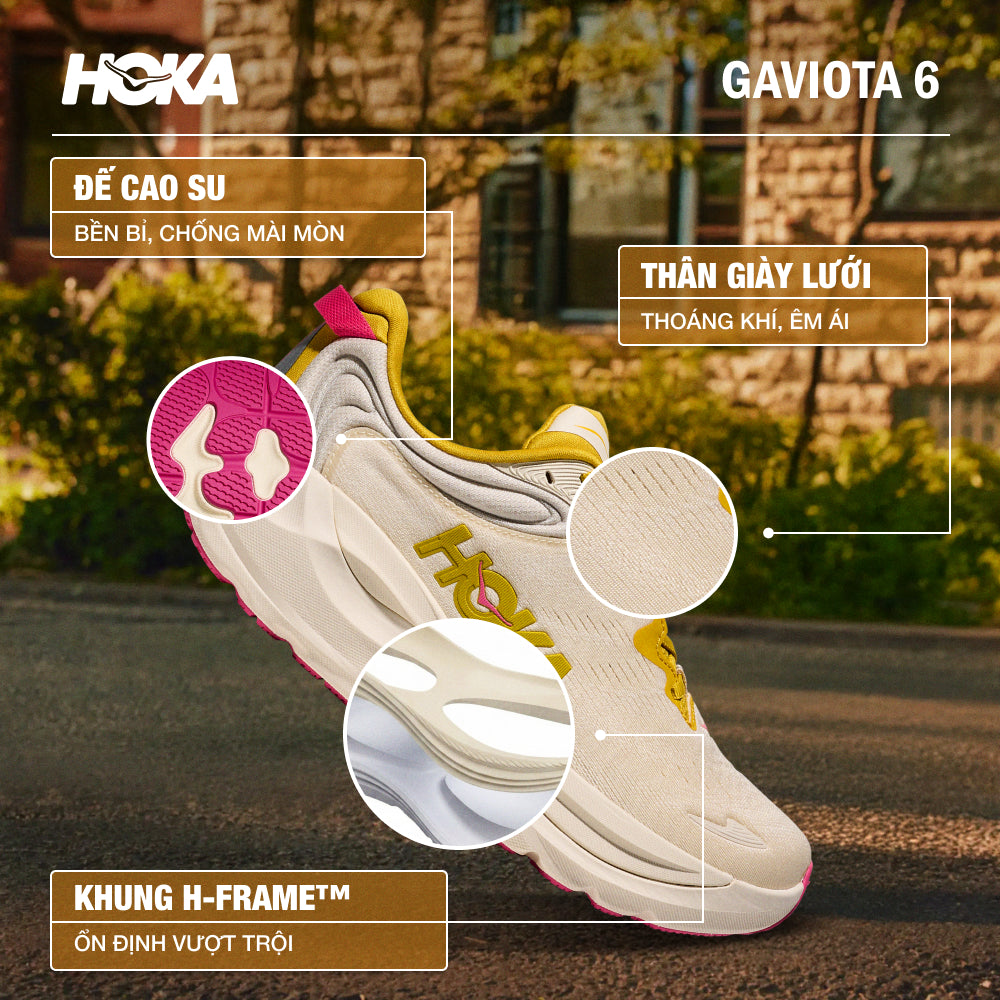 Giày Chạy Bộ Nữ HOKA Gaviota 6 - Be - Supersports Vietnam