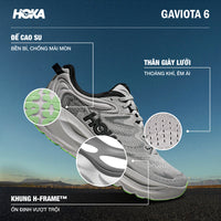 Giày Chạy Bộ Nam HOKA Gaviota 6 Wide - Xám