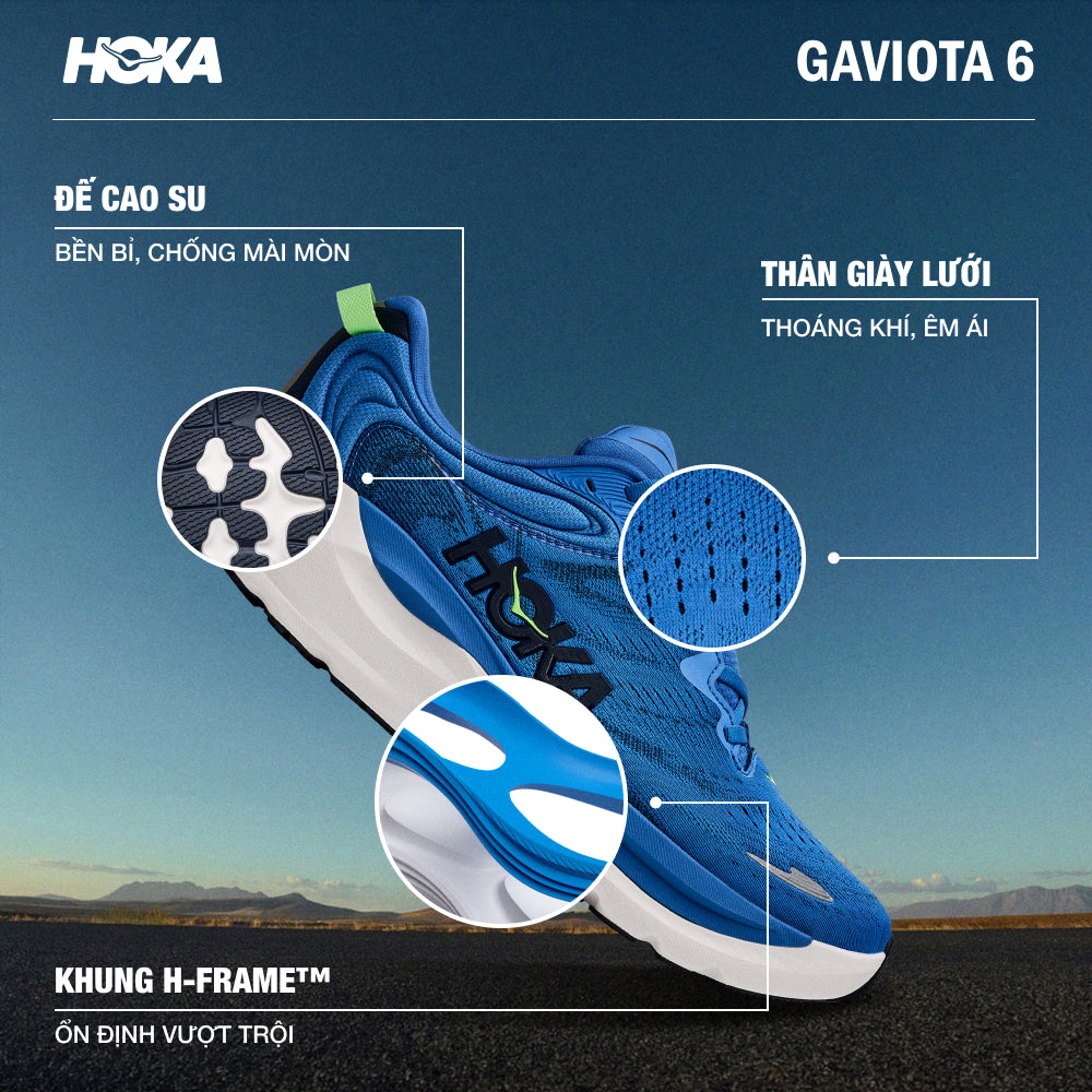 Giày Chạy Bộ Nam HOKA Gaviota 6 Wide - Xanh Dương - Supersports Vietnam