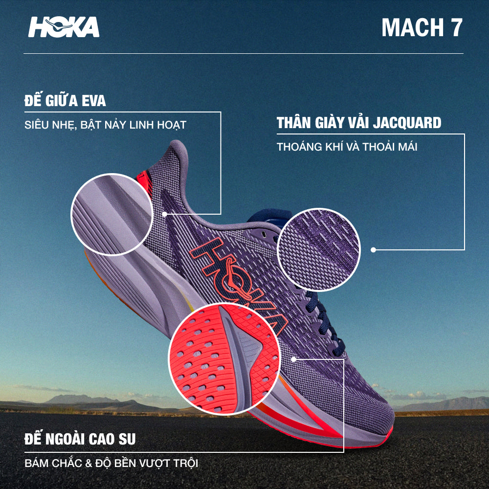 Giày Chạy Bộ Nữ HOKA Mach 7 - Tím - Supersports Vietnam