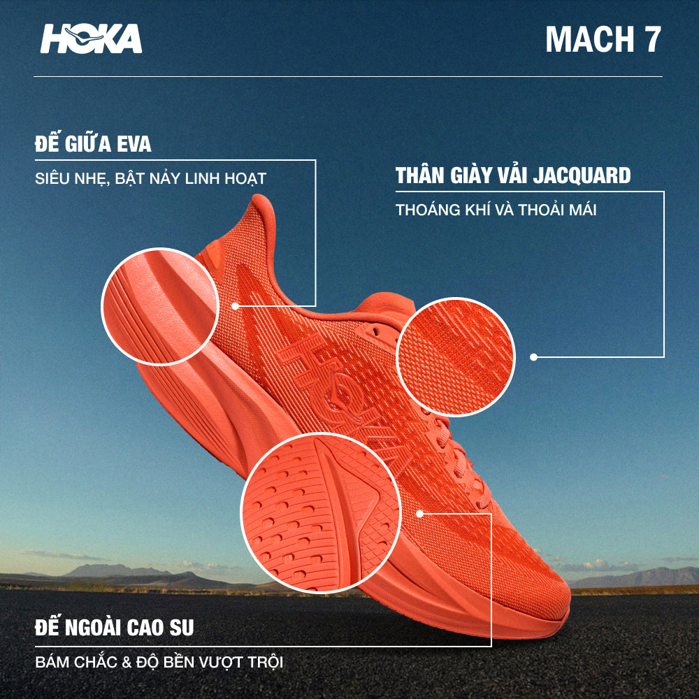 Giày Chạy Bộ Nữ HOKA Mach 7 - Cam - Supersports Vietnam