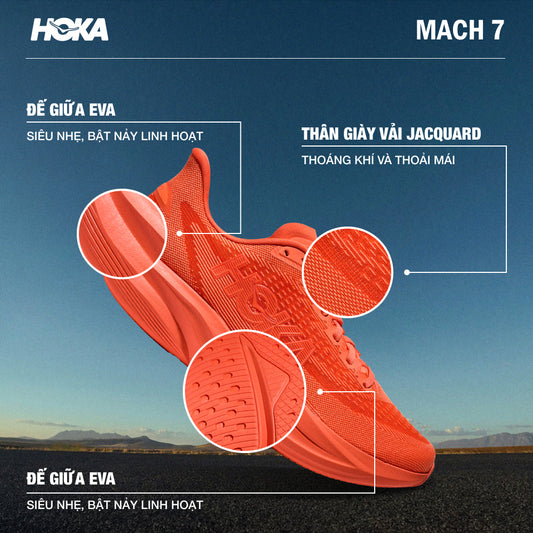 Giày Chạy Bộ Nữ HOKA Mach 7 - Cam - Supersports Vietnam
