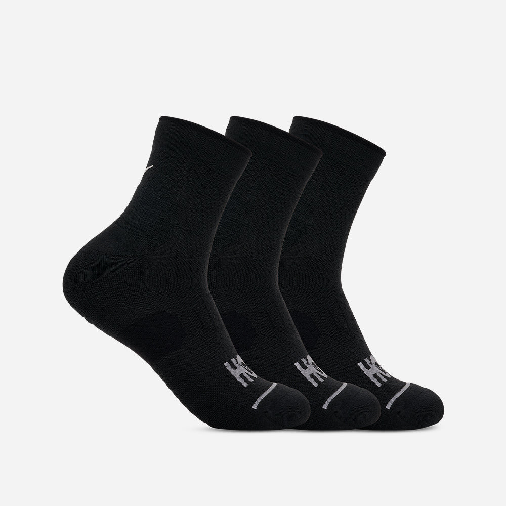 Vớ Thể Thao HOKA Quarter Run 3-Pack - Đen - Supersports Vietnam