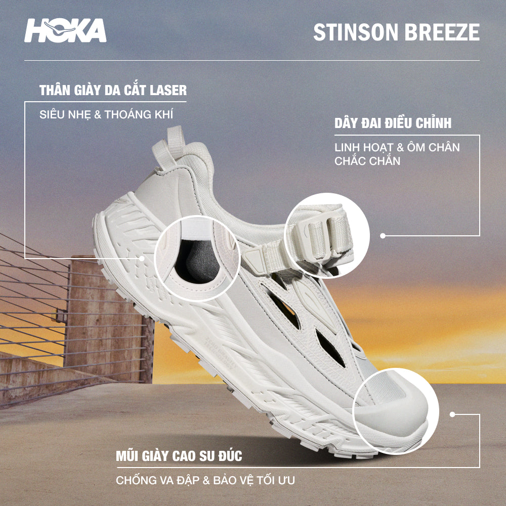 Giày Sneaker Unisex HOKA Stinson Breeze - Be - Supersports Vietnam
