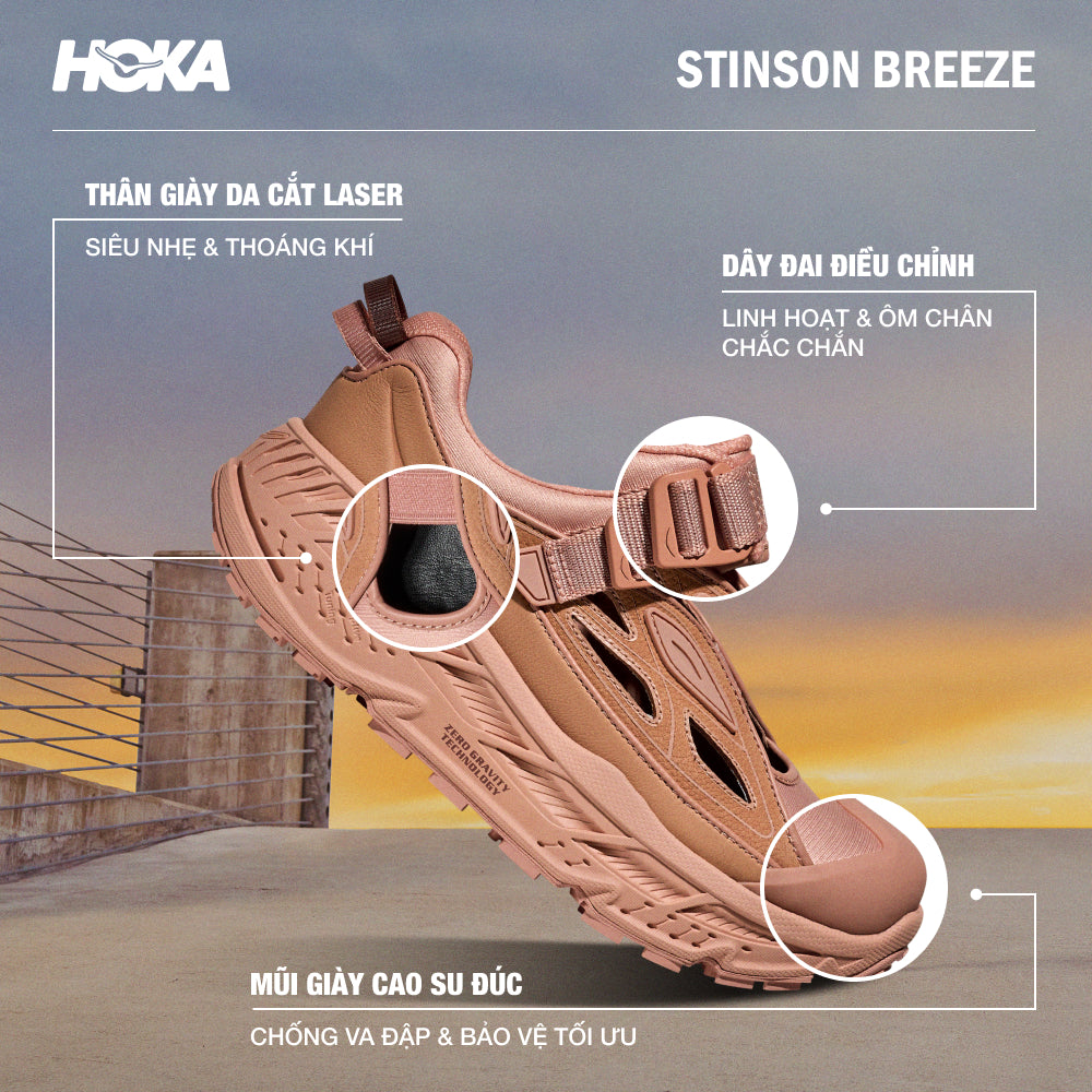 Giày Sneaker Unisex HOKA Stinson Breeze - Nâu - Supersports Vietnam