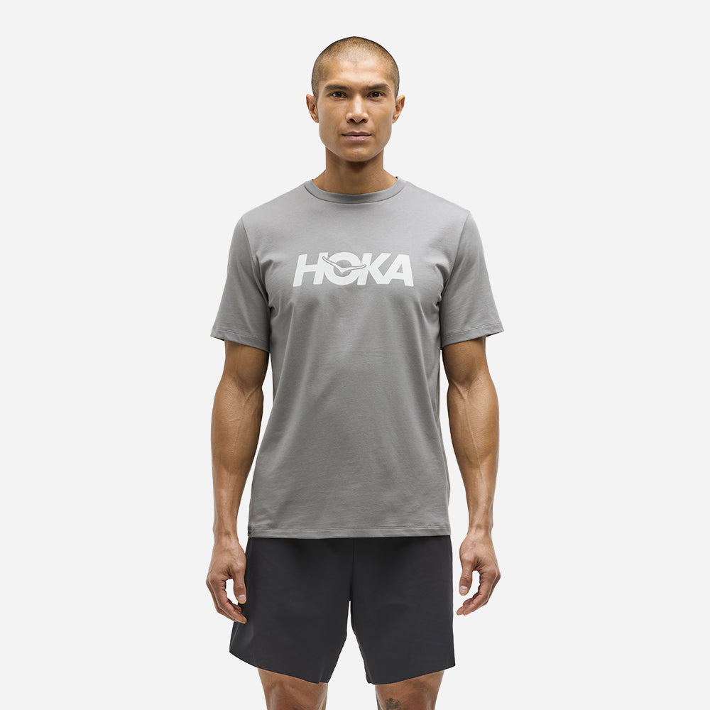 Áo Thun Nam HOKA Core Logo Ctn - Xám - Supersports Vietnam