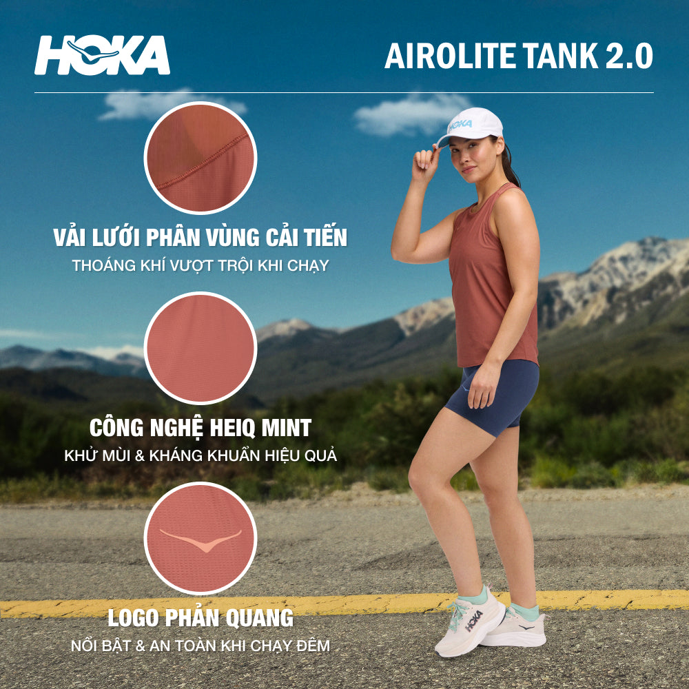 Áo Ba Lỗ Nữ HOKA Airolite 2.0 - Hồng - Supersports Vietnam