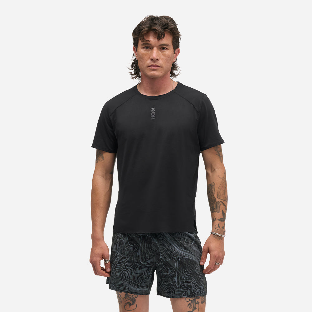 Áo Thun Nam HOKA Everyrun Short Sleeve - Đen - Supersports Vietnam