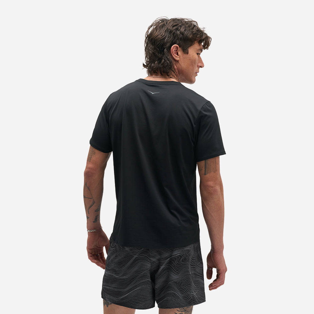Áo Thun Nam HOKA Everyrun Short Sleeve - Đen - Supersports Vietnam