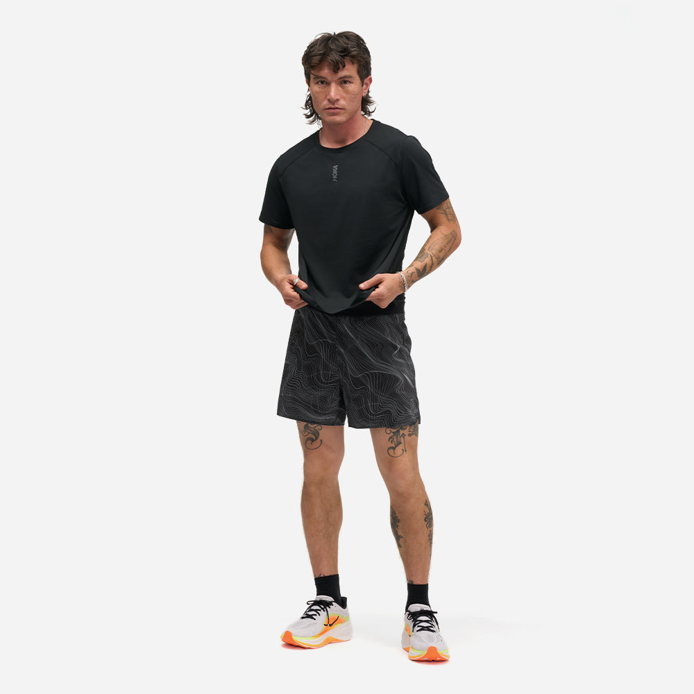 Áo Thun Nam HOKA Everyrun Short Sleeve - Đen - Supersports Vietnam