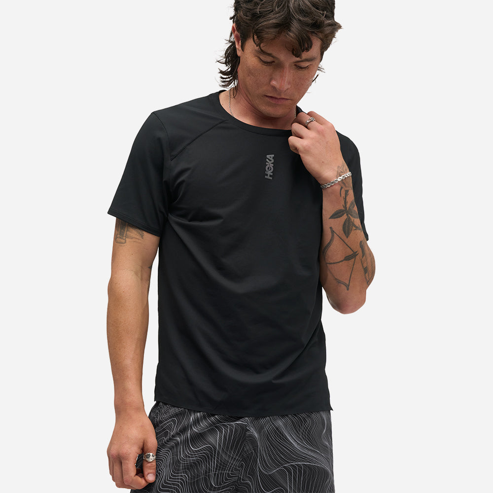 Áo Thun Nam HOKA Everyrun Short Sleeve - Đen - Supersports Vietnam