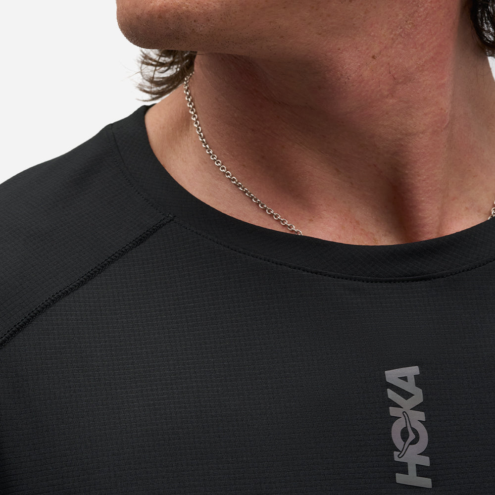 Áo Thun Nam HOKA Everyrun Short Sleeve - Đen - Supersports Vietnam