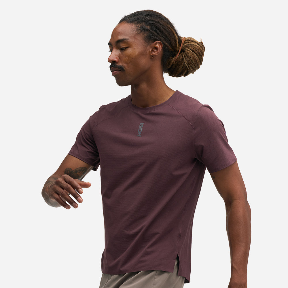 Áo Thun Nam HOKA Everyrun Short Sleeve - Tím - Supersports Vietnam
