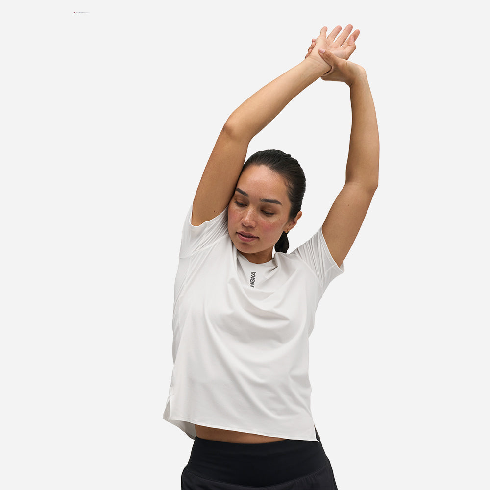 Áo Thun Nữ HOKA Everyrun Short Sleeve - Trắng - Supersports Vietnam