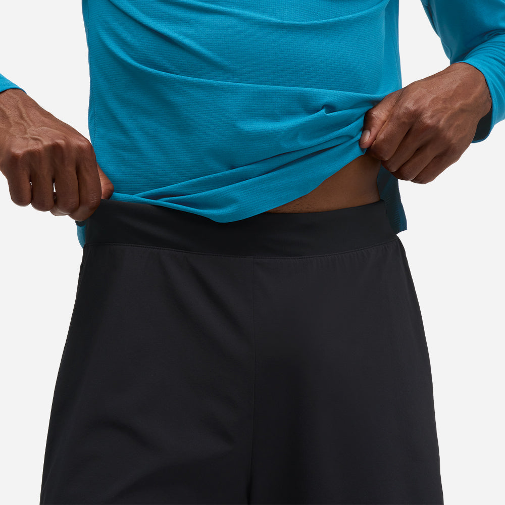 Quần Ngắn Thể Thao Nam HOKA Glide 7 Inch 2In1 - Đen - Supersports Vietnam
