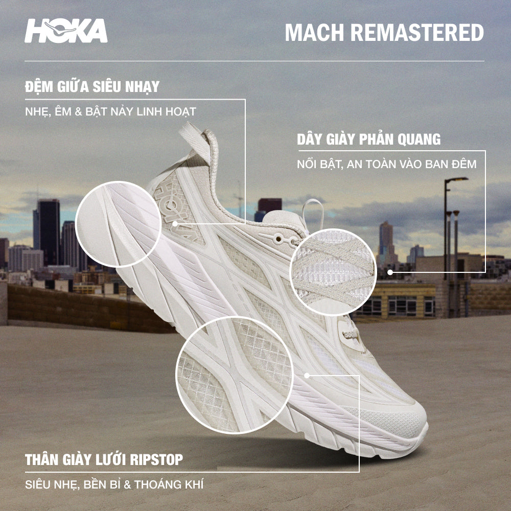 Giày Sneaker Nữ HOKA Mach Remastered - Be - Supersports Vietnam