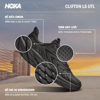 Giày Sneaker Nam HOKA Clifton LS UTL - Đen - Supersports Vietnam