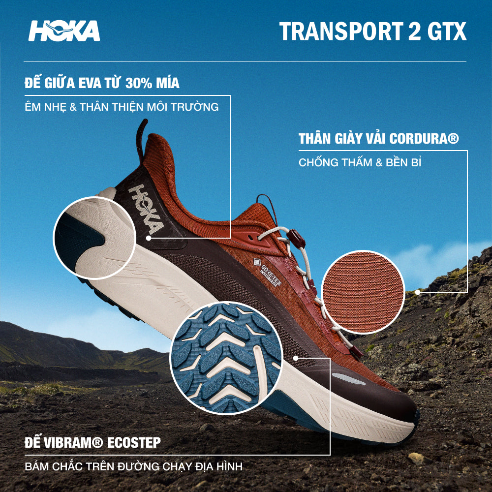 Giày Chạy Trail Nam HOKA Transport 2 Gtx - Cam - Supersports Vietnam