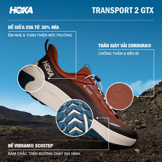 Giày Chạy Trail Nam HOKA Transport 2 Gtx - Cam - Supersports Vietnam
