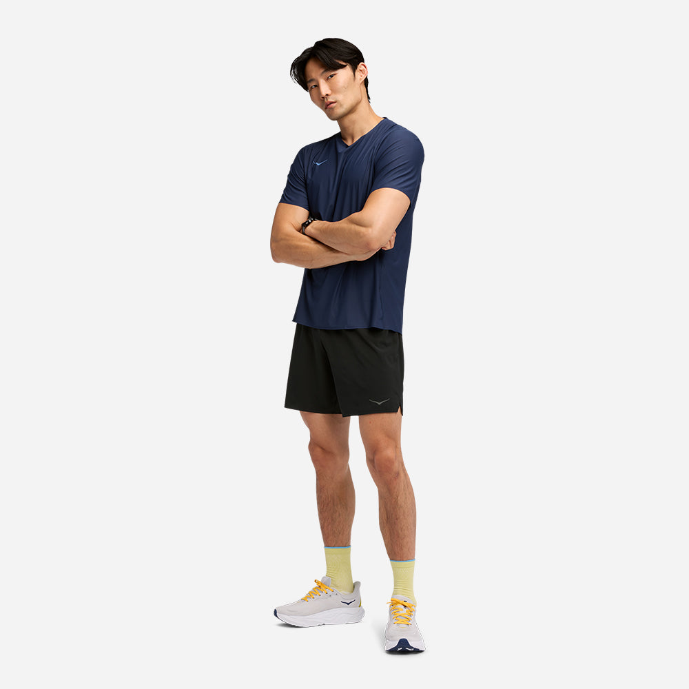 Quần Ngắn Thể Thao Nam HOKA Glide 7 Inch 2In1 - Đen - Supersports Vietnam
