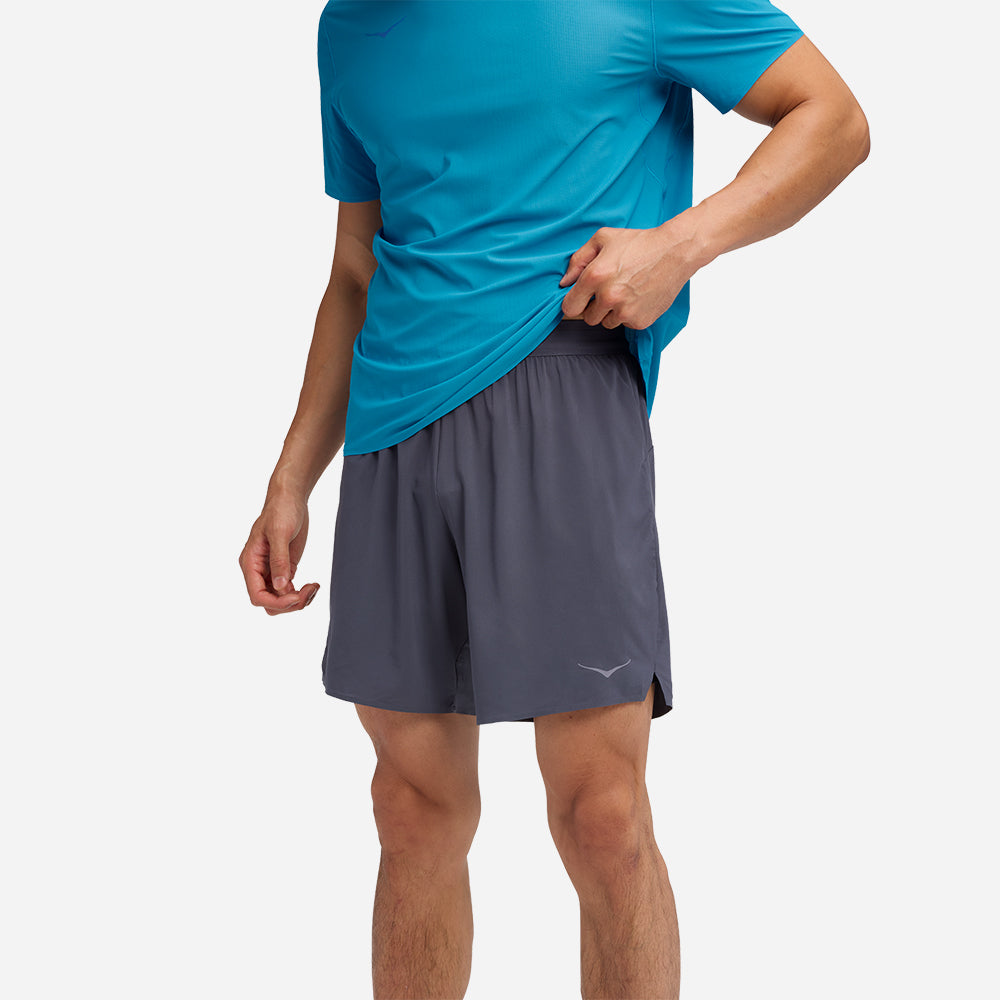 Quần Ngắn Thể Thao Nam HOKA Glide 7 2In1 - Xám - Supersports Vietnam