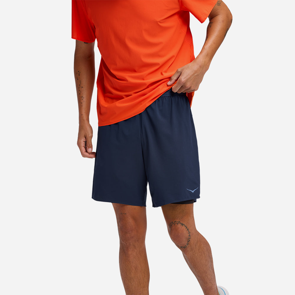 Quần Ngắn Thể Thao Nam HOKA Glide 7 2In1 - Xanh Navy - Supersports Vietnam