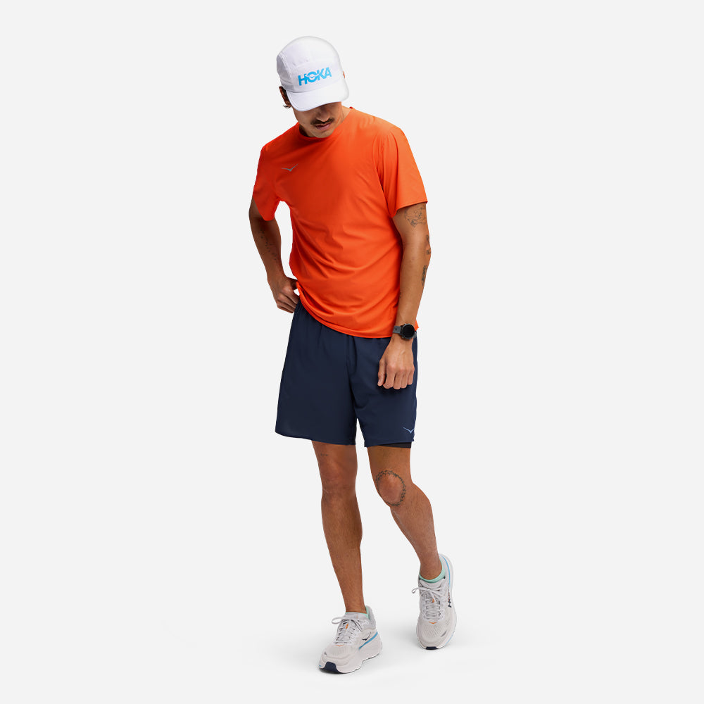 Quần Ngắn Thể Thao Nam HOKA Glide 7 2In1 - Xanh Navy - Supersports Vietnam