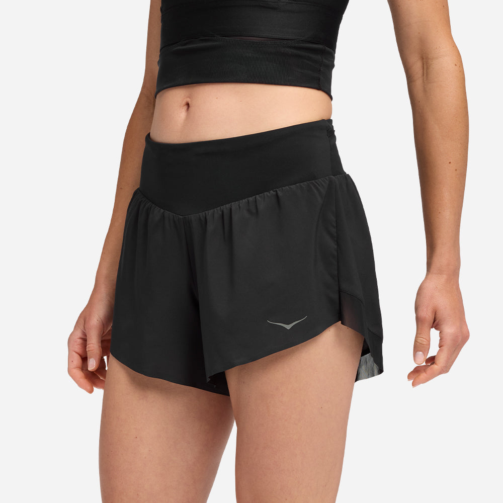 Quần Ngắn Thể Thao Nữ HOKA Glide 4'' - Đen - Supersports Vietnam